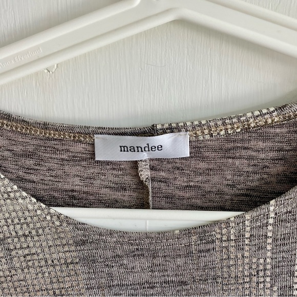 🆕 MANDEE Black/Tan w Silvery-Gold Pattern Crew Neck, Dolman  Sleeve Top XS NWT - Picture 7 of 9